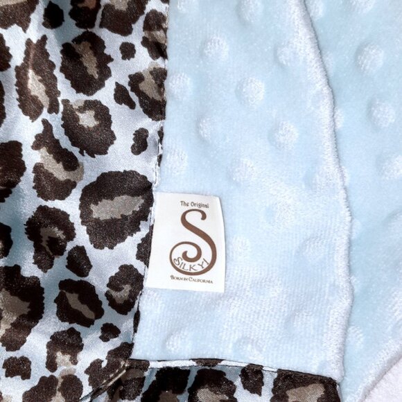Cherish & Joy Silky Leopard Minky Dot USA Baby Lovey Security Blanket 34" X 25" - Picture 4 of 5